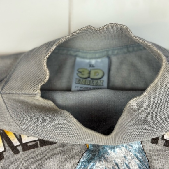 🦅 Vintage 1990 Harley Davidson 3D Emblem L/XL Long Sleeve T-shirt 90s VTG - Picture 4 of 7